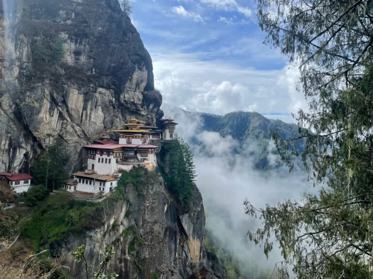 Paro Taktsang, the Tiger’s Nest monastery, on a cliff above the clouds