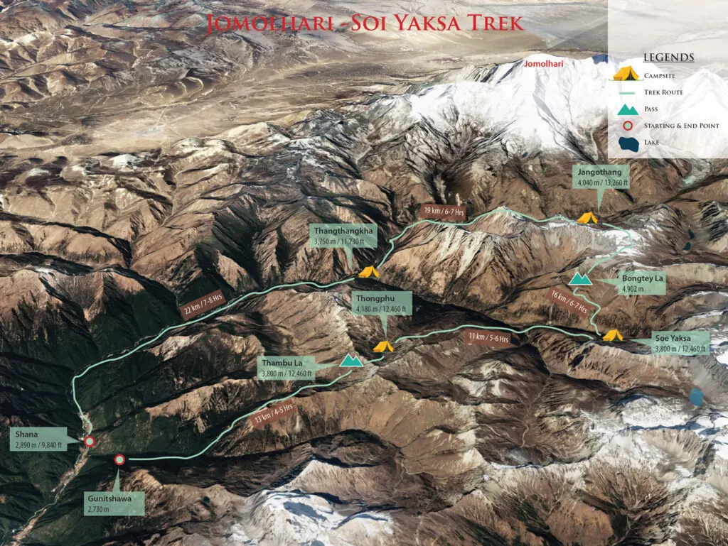 Soe Yaksa Trek route map