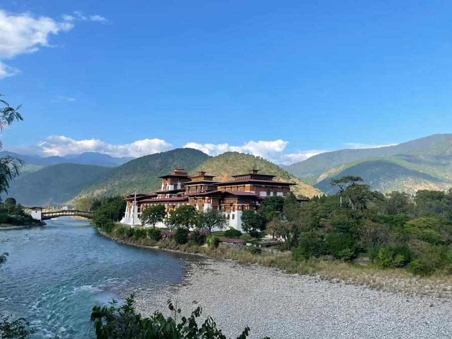 Punakha Dzong on the riverbank